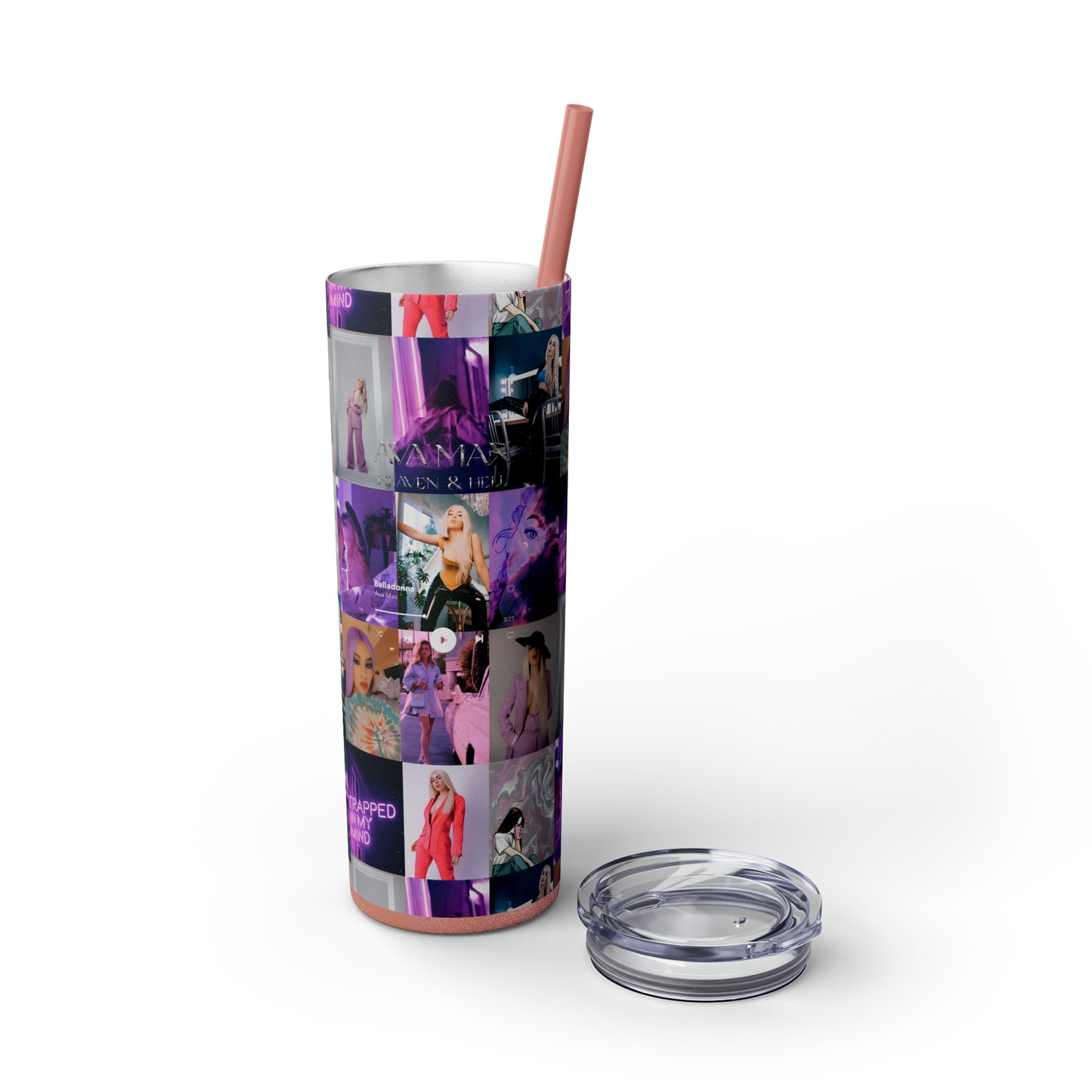 Ava Max Belladonna Photo Collage Skinny Tumbler with Straw