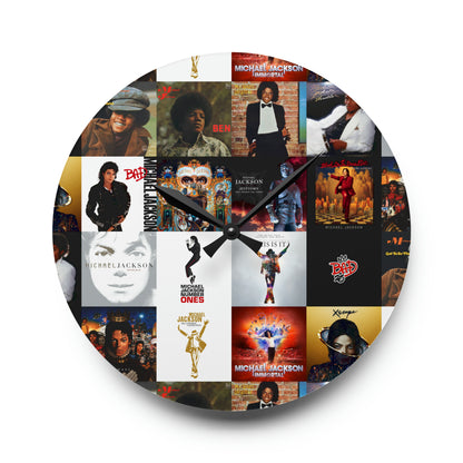 Michael Jackson Album Cover Collage Acrylic Wall Clock