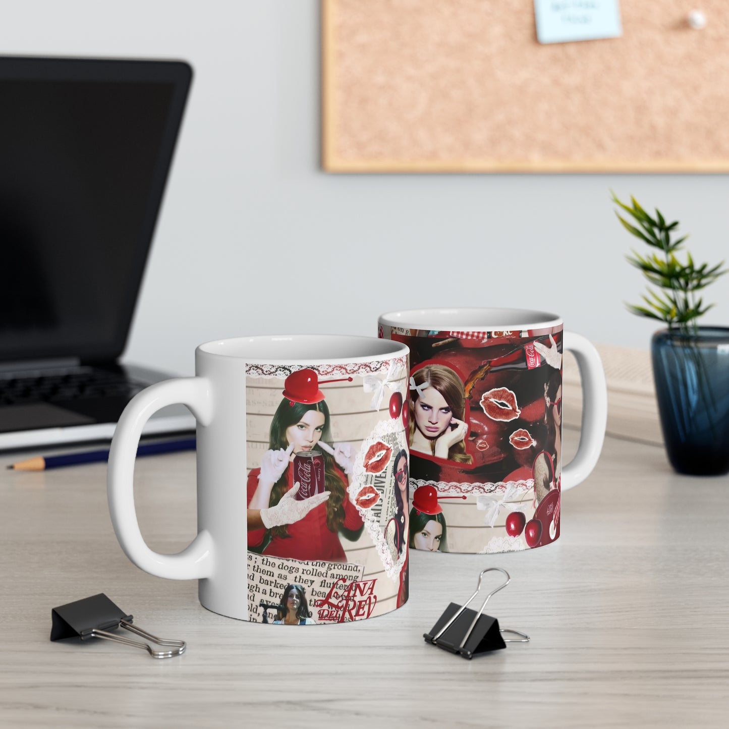 Lana Del Rey Cherry Coke Collage White Ceramic Mug