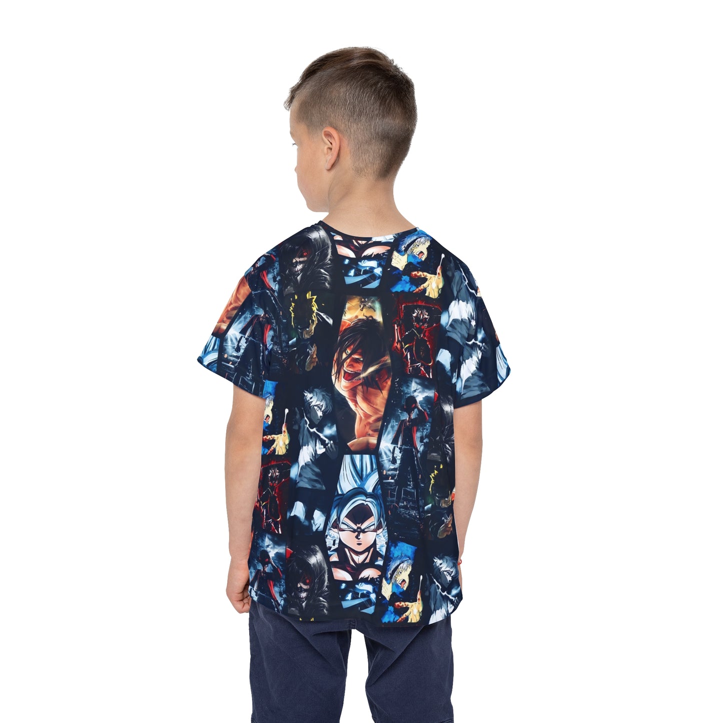 Anime Hero Montage Kids Sports Jersey