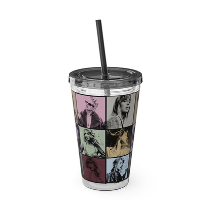 Taylor Swift Eras Collage Sunsplash Tumbler with Straw