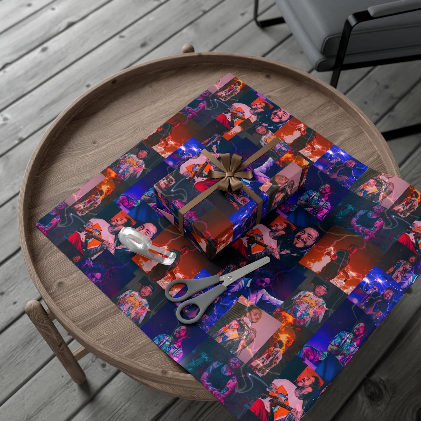 Post Malone Lightning Photo Collage Gift Wrap Paper