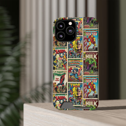 Marvel Comic Book Cover Collage Phone Case With Card Holder