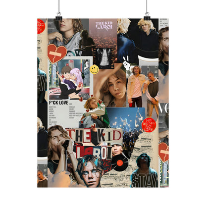 The Kid LAROI No Music No Life Collage Matte Vertical Poster