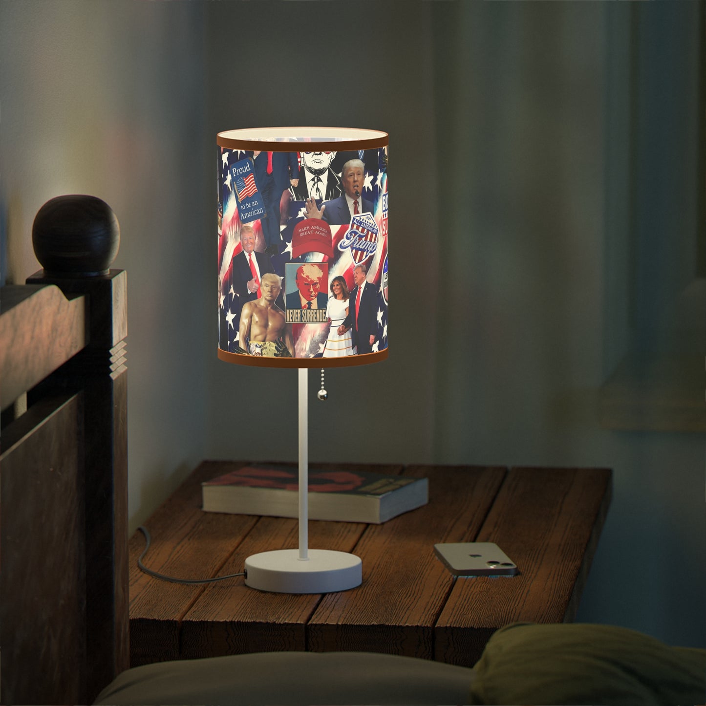 Donald Trump 2024 MAGA Montage Lamp on a Stand