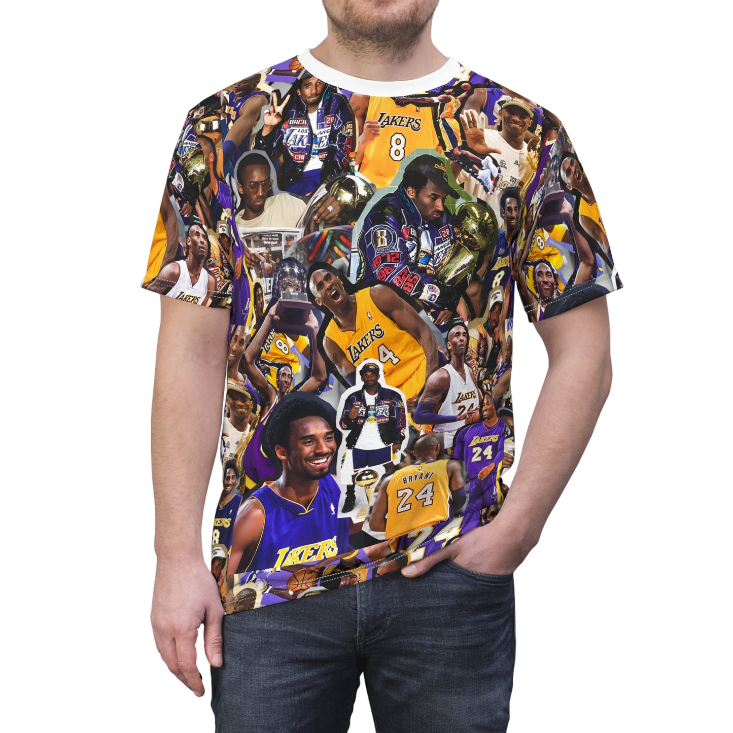 Kobe Bryant Career Moments Photo Collage Unisex Cut & Sew Tee