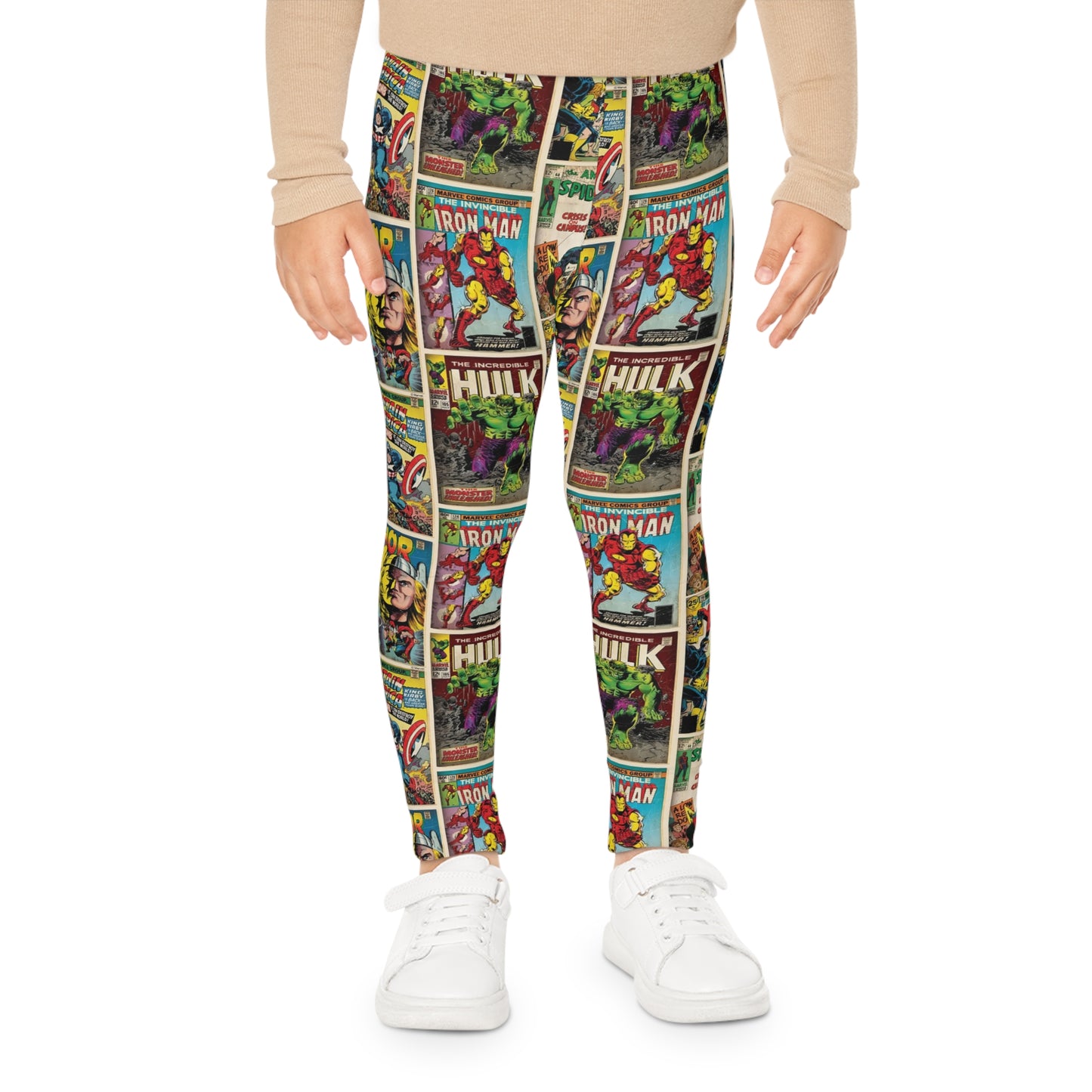 Marvel Comic Book Cover Collage Kids Leggings