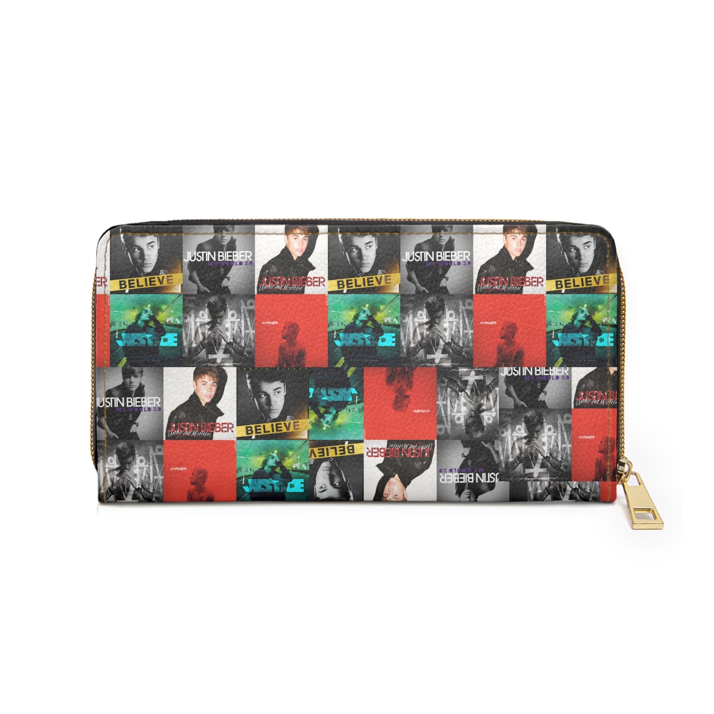 Justin Bieber Album Cover Collage Zipper Wallet