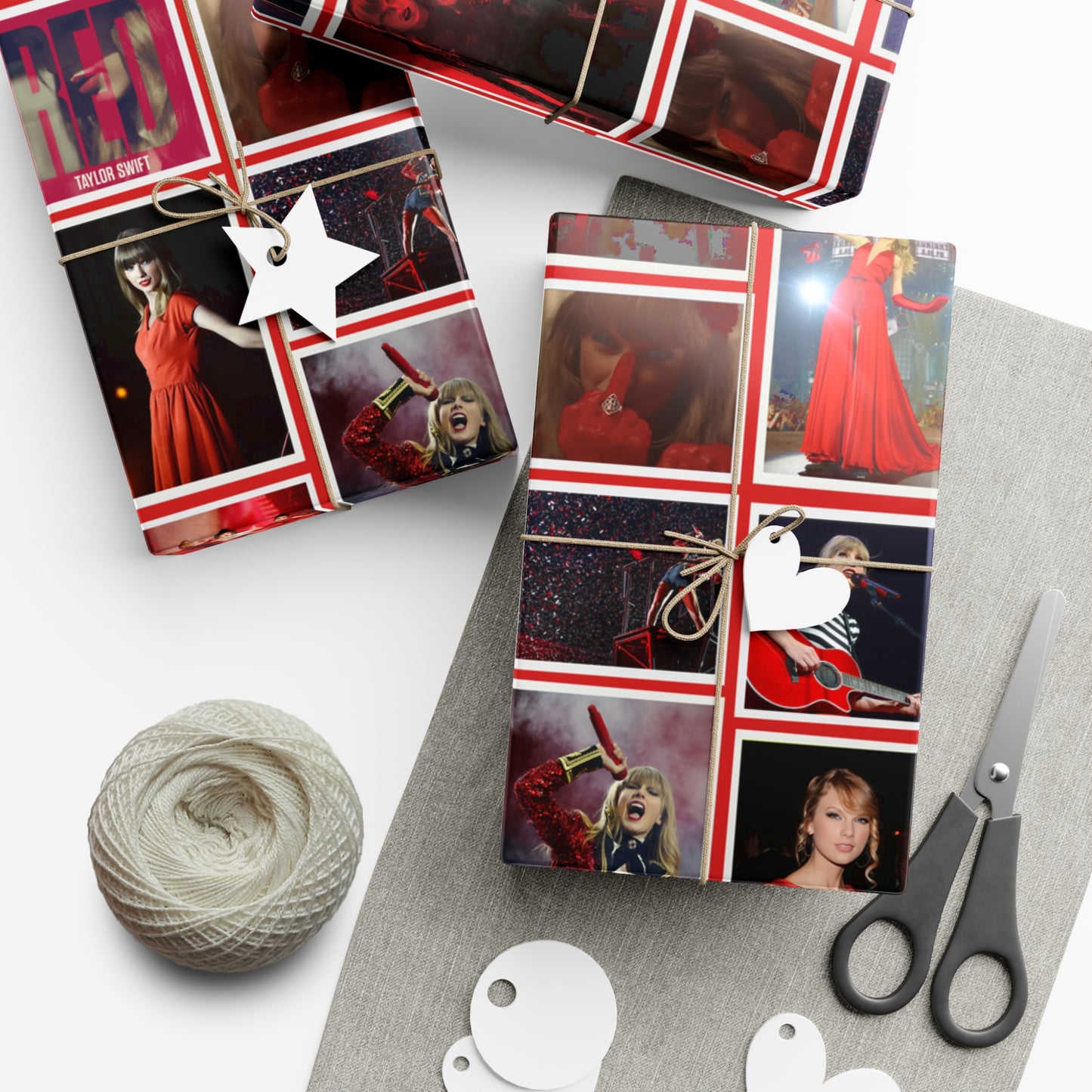 Taylor Swift Red Era Collage Gift Wrap Paper