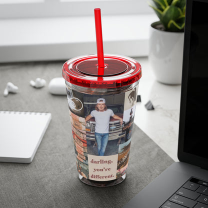 Morgan Wallen Darling You're Different Collage Sunsplash Tumbler with Straw