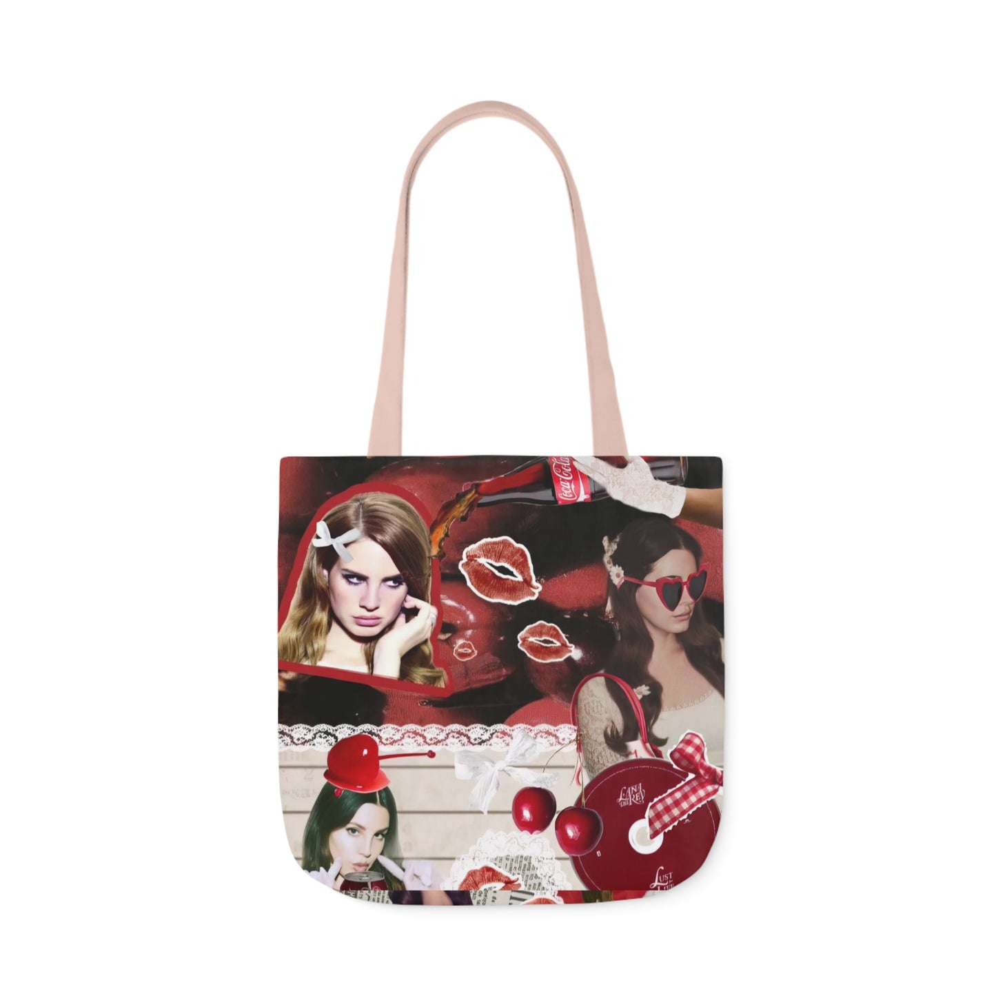 Lana Del Rey Cherry Coke Collage Polyester Canvas Tote Bag