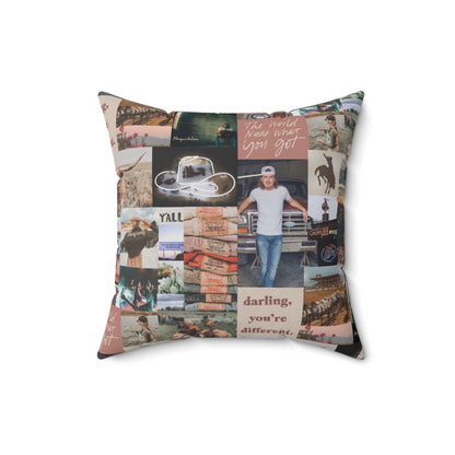 Morgan Wallen Darling You're Different Collage Spun Polyester Square Pillow