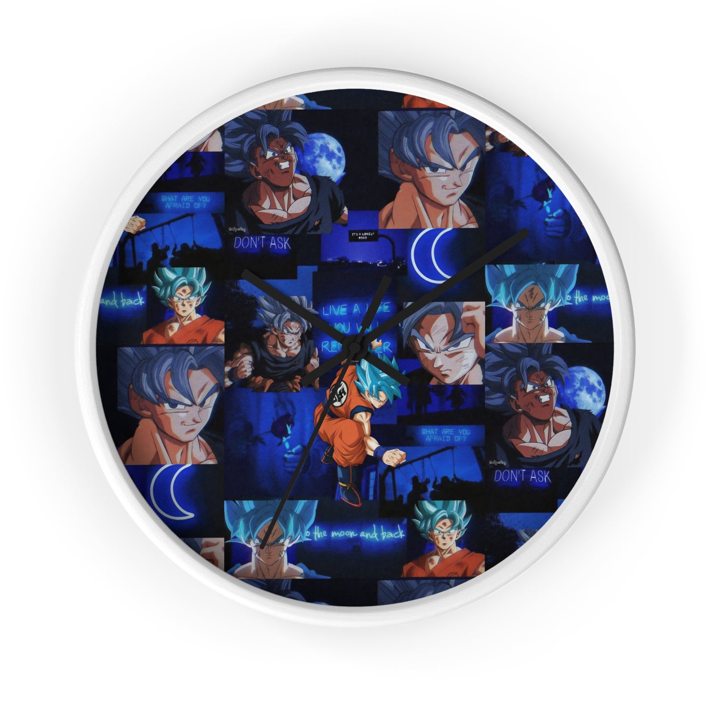 Dragon Ball Z Saiyan Moonlight Collage Wall Clock