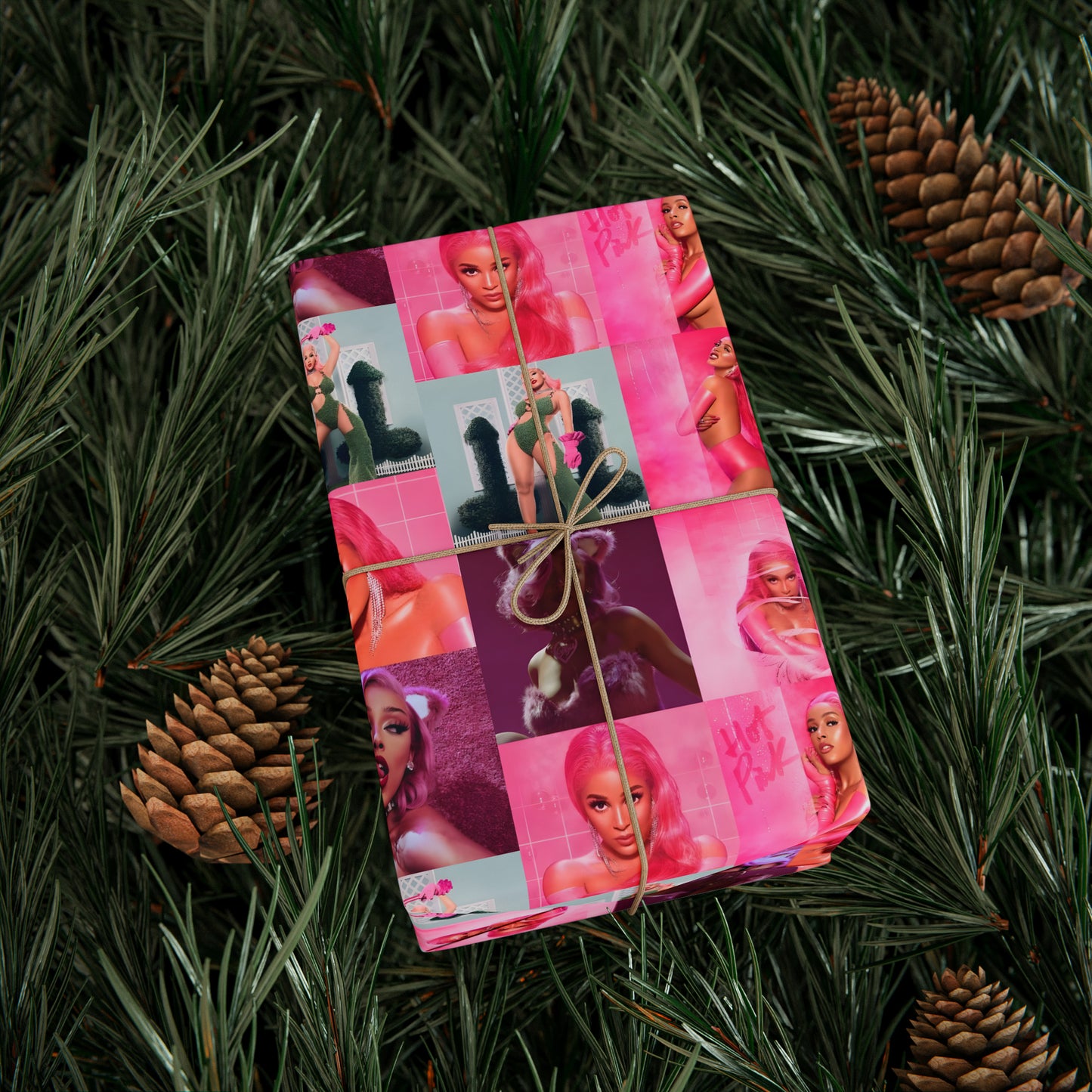 Doja Cat Hot Pink Mosaic Gift Wrapping Paper