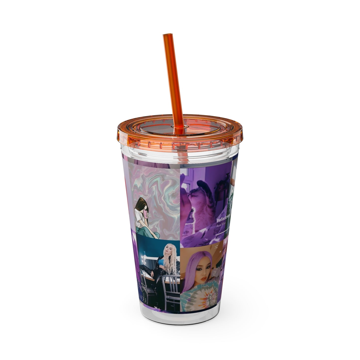 Ava Max Belladonna Photo Collage Sunsplash Tumbler with Straw