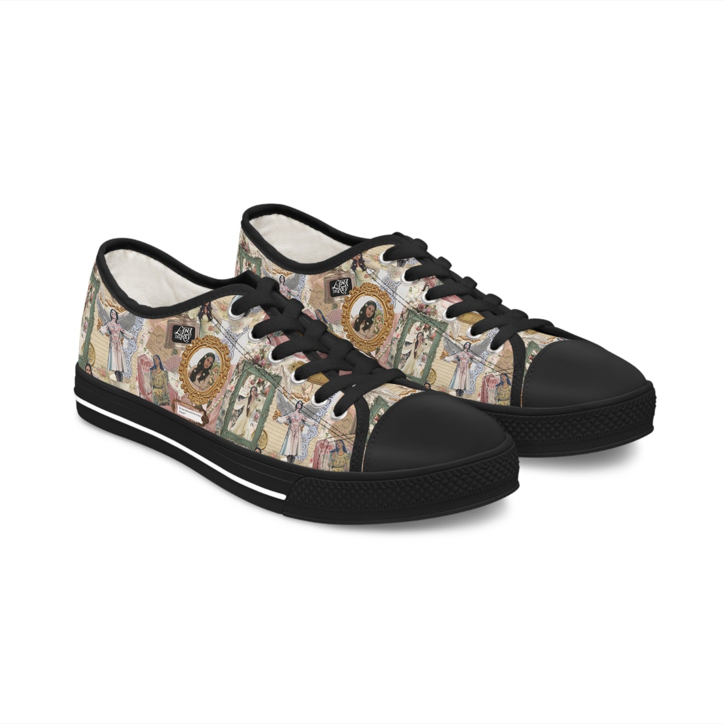 Lana Del Rey Victorian Collage Women's Low Top Sneakers