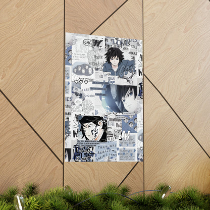 Demon Slayer Giyu Aesthetic Collage Matte Vertical Poster