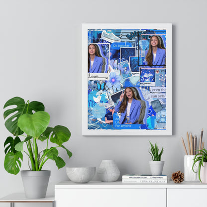 Olivia Rodrigo Blue Aesthetic Collage Framed Print