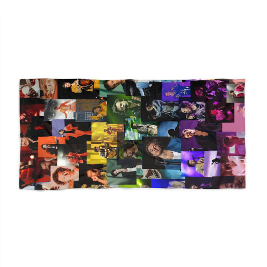 Harry Styles Rainbow Photo Collage Beach Towel
