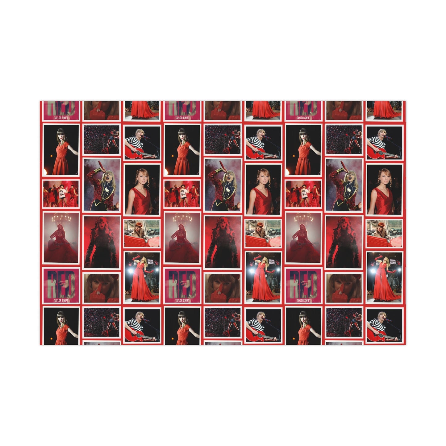 Taylor Swift Red Era Collage Gift Wrap Paper