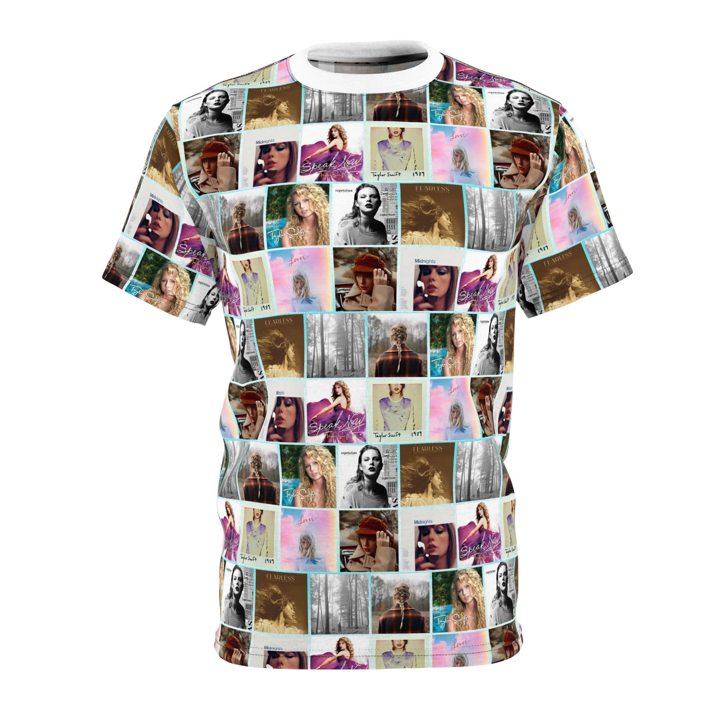 Taylor Swift Album Art Collage Pattern Unisex Tee Shirt