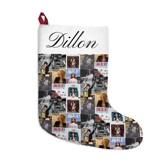 Lana Del Rey Album Cover Collage with Custom Name Christmas Stocking
