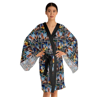 Back To The Future Movie Posters Collage Long Sleeve Kimono Robe