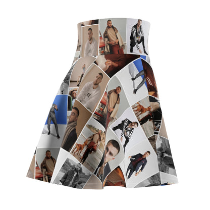 Travis Kelce Portrait Photo Mosaic Women's Skater Skirt