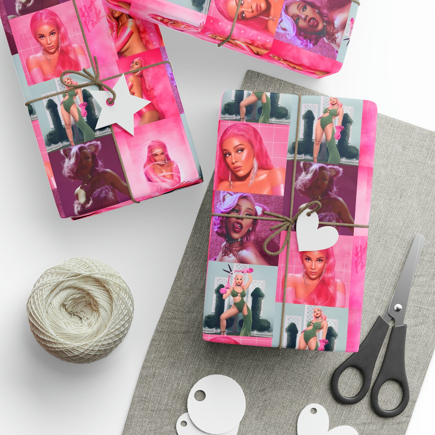 Doja Cat Hot Pink Mosaic Gift Wrapping Paper