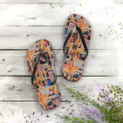 Naruto Uzumaki Sunflower Blaze Collage Flip Flops