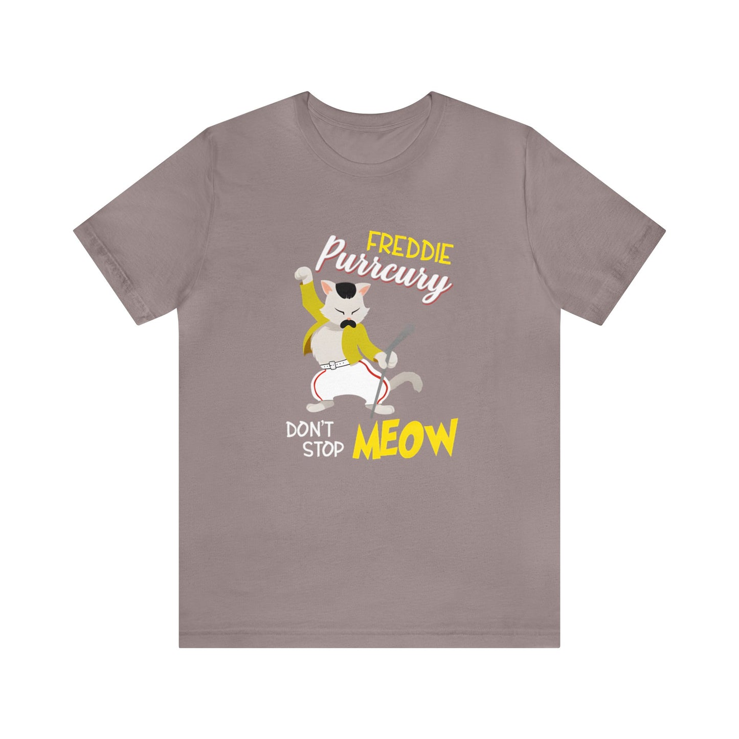 Queen Don't Stop Meow Freddie Purrcury Unisex Jersey Short Sleeve Tee