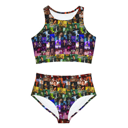 Harry Styles Rainbow Photo Collage Sporty Bikini Set