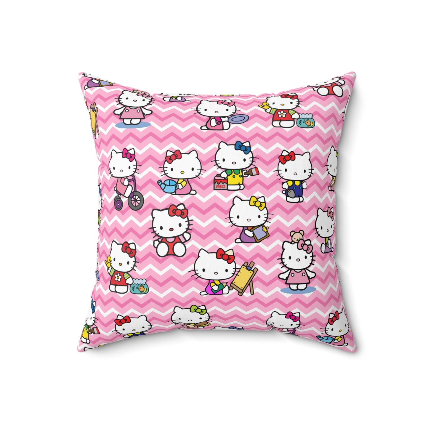 Hello Kitty Playtime Collage Spun Polyester Square Pillow