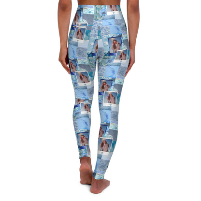 Olivia Rodrigo Light Blue Aesthetic Collage High Waisted Yoga Leggings