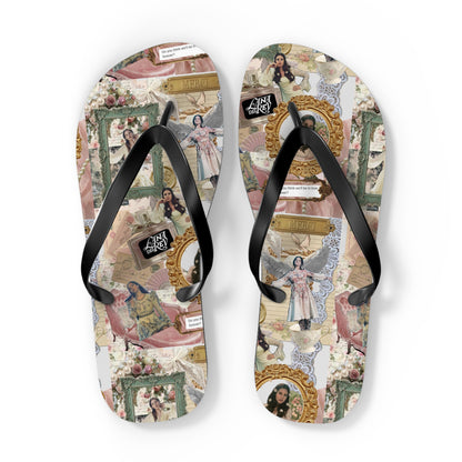 Lana Del Rey Victorian Collage Flip Flops