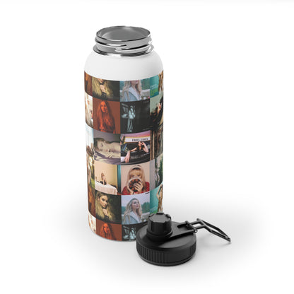 Sabrina Carpenter Album Cover Collage Stainless Steel Water Bottle with Sports Lid