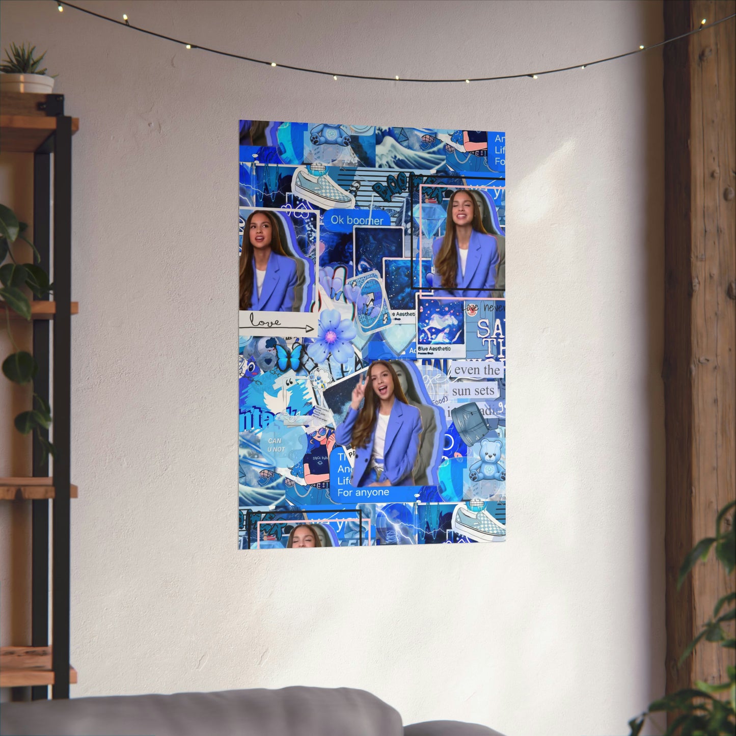 Olivia Rodrigo Blue Aesthetic Collage Matte Poster