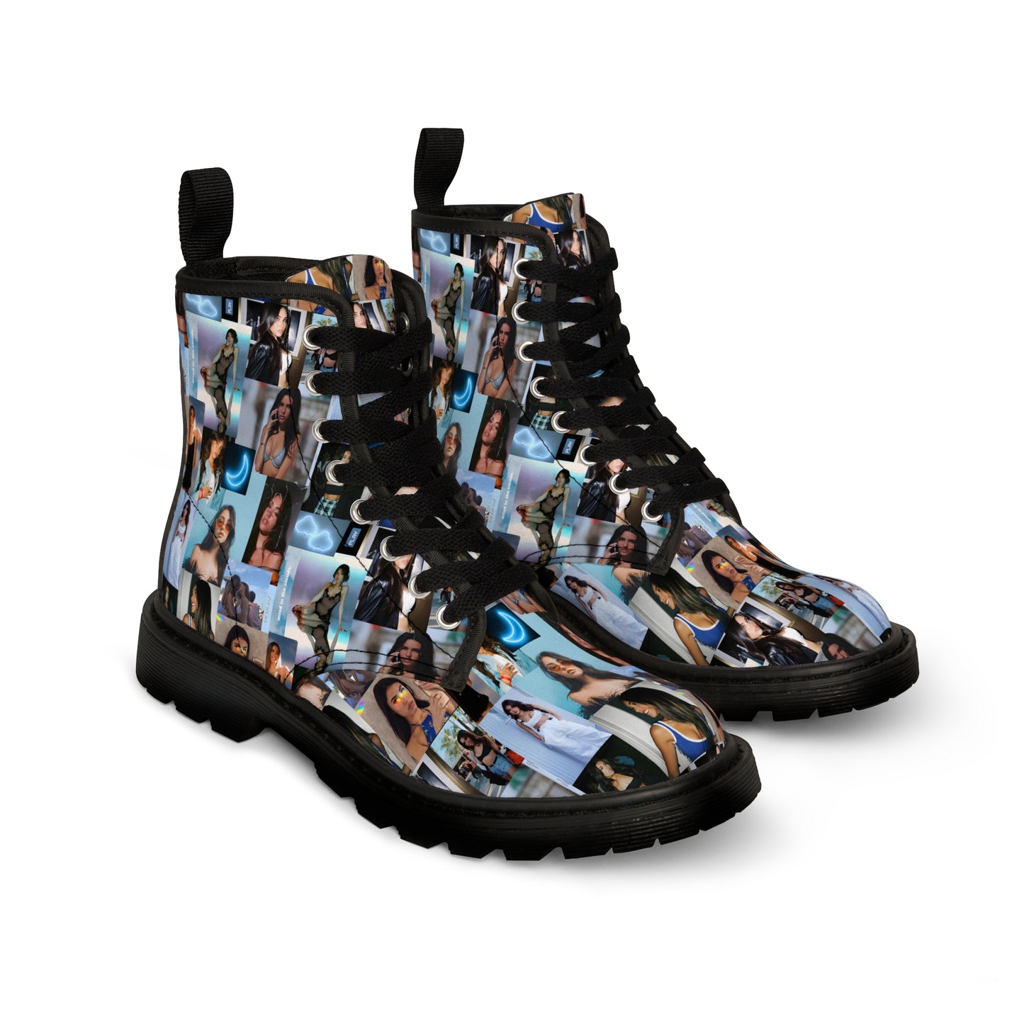 Madison Beer Mind In The Clouds Collage Women's Canvas Boots