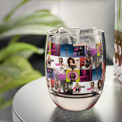 Miley Cyrus Album Cover Collage Whiskey Glass