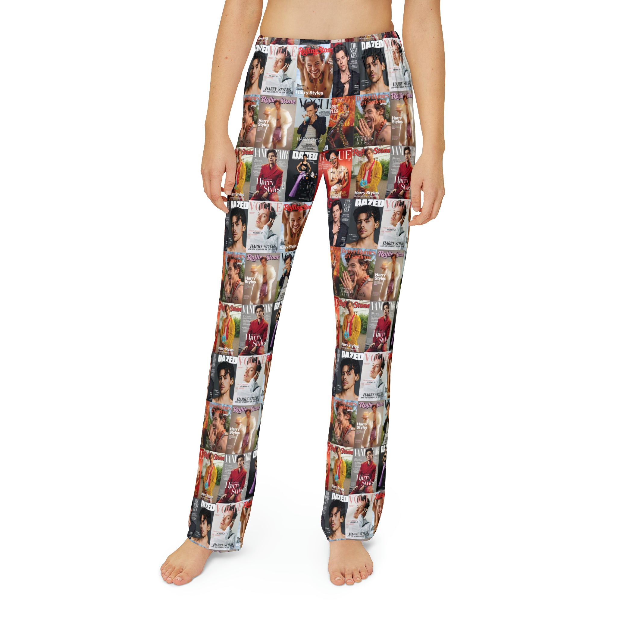 Harry Styles Magazine Cover Collage Pattern Kids Pajama Pants