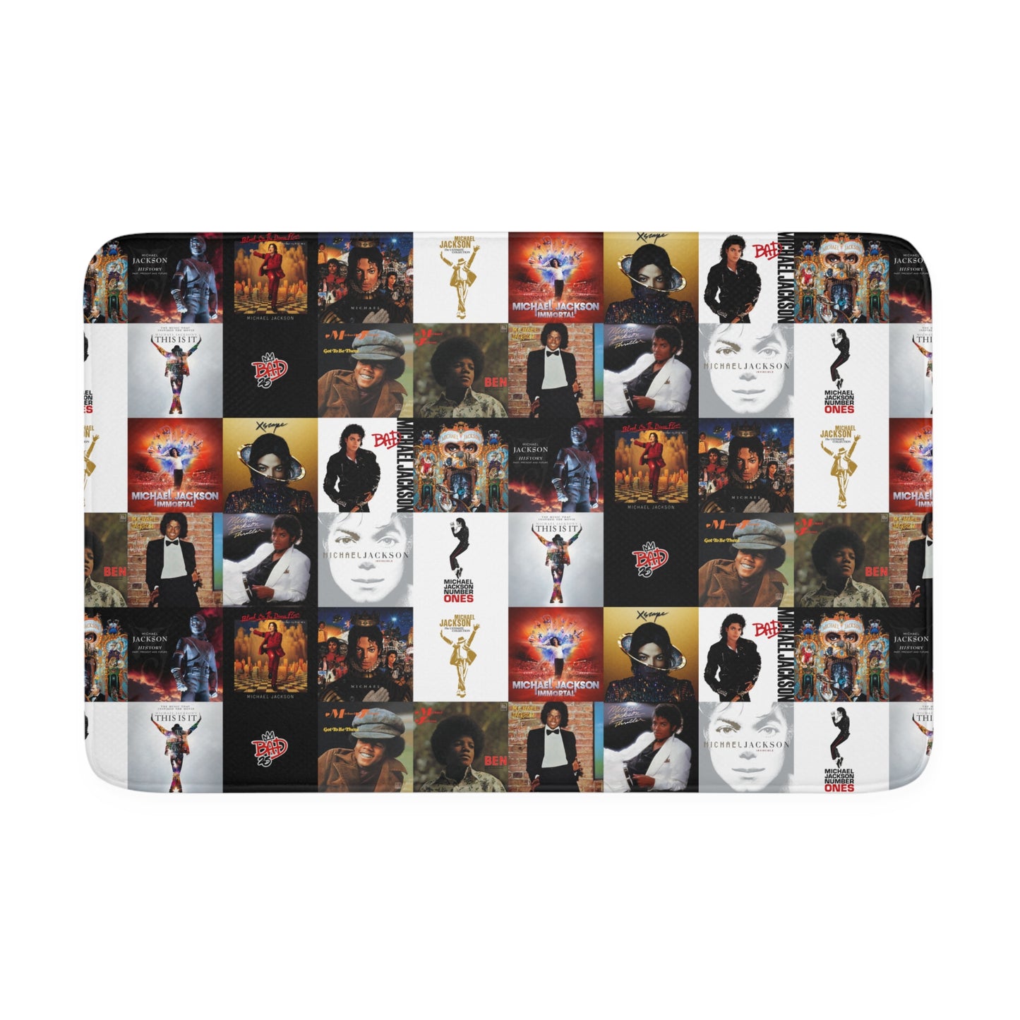 Michael Jackson Album Cover Collage Memory Foam Bath Mat