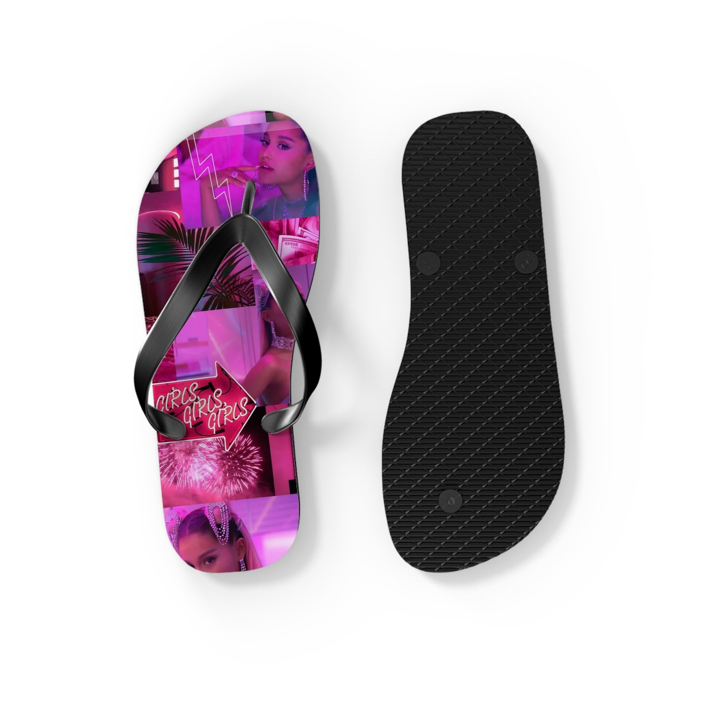 Ariana Grande 7 Rings Collage Flip Flops