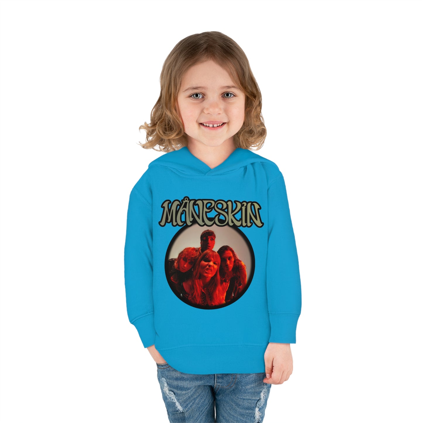 Måneskin Circular Group Photo Toddler Pullover Fleece Hoodie