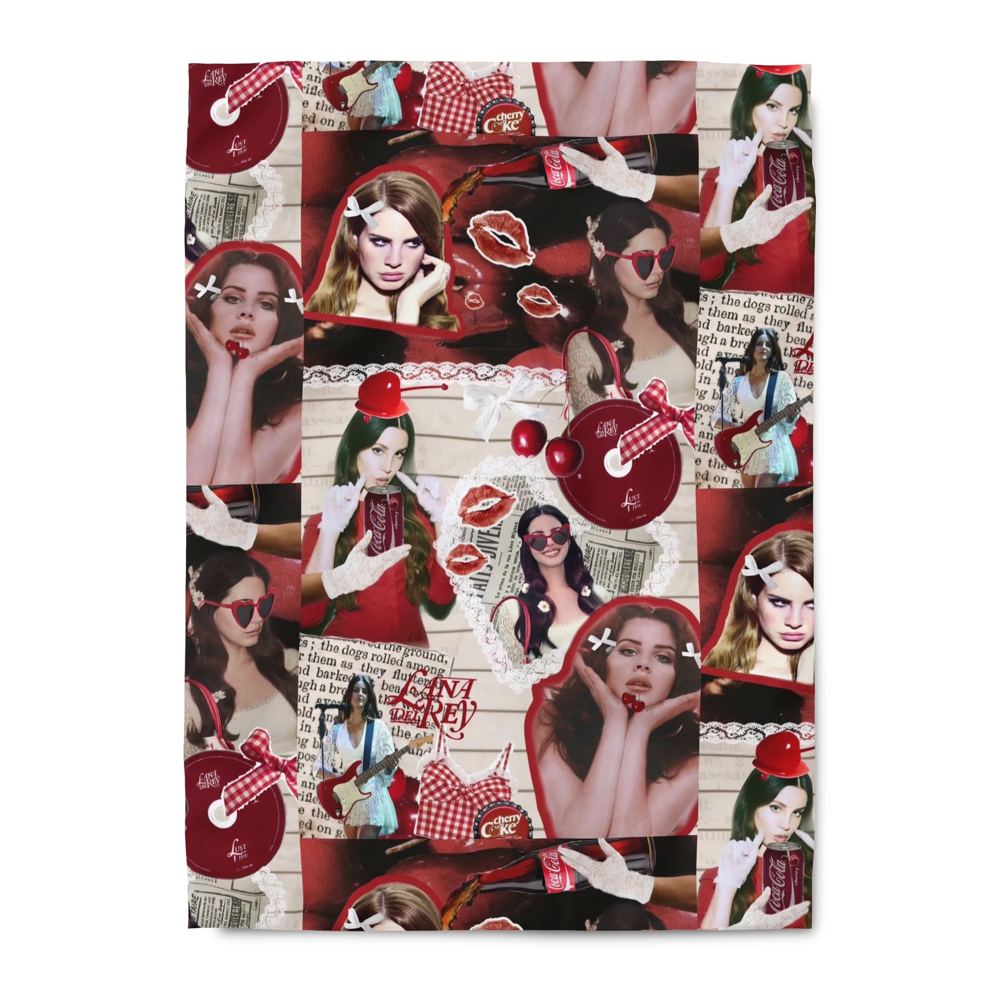 Lana Del Rey Cherry Coke Collage Duvet Cover