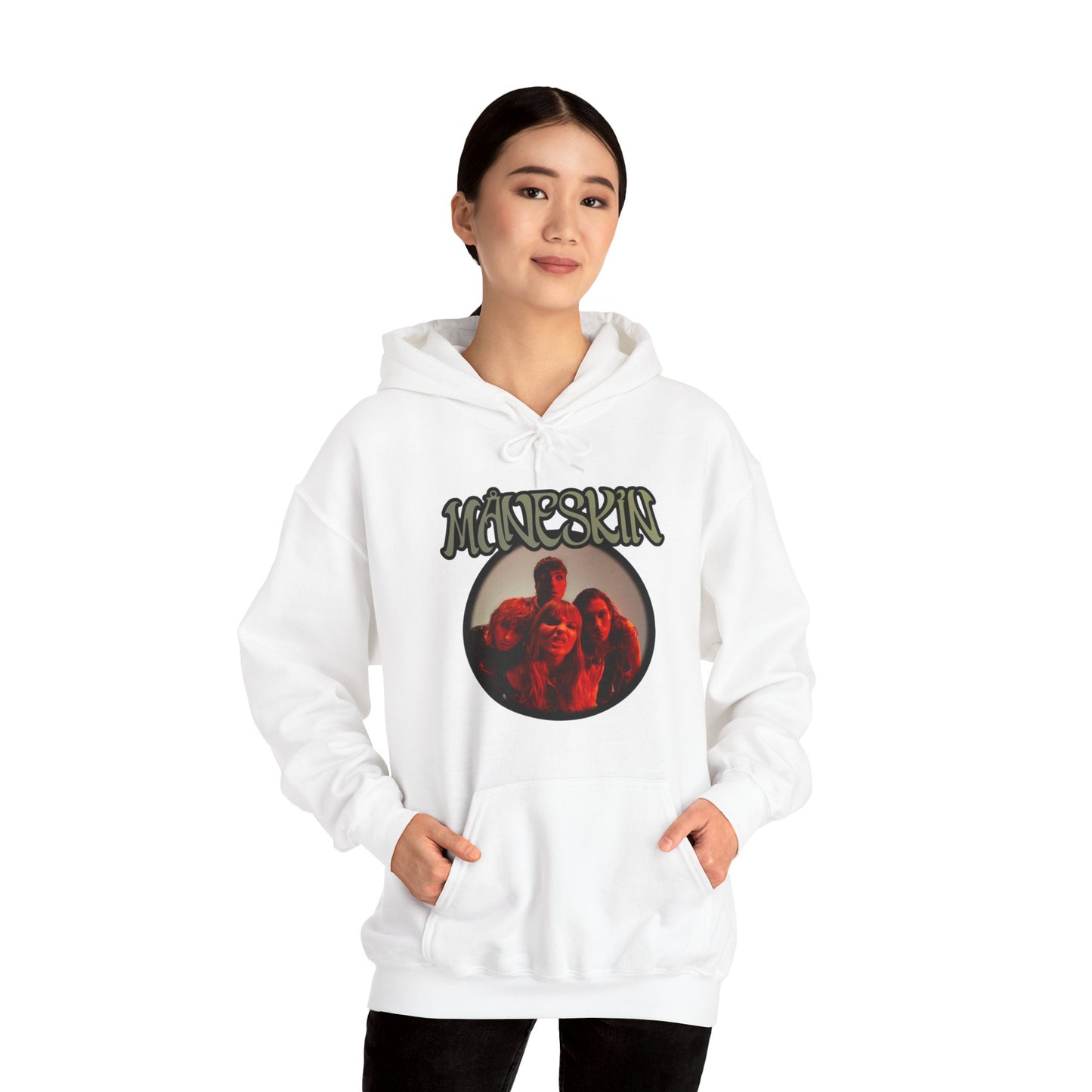 Måneskin Circular Group Photo Unisex Heavy Blend Hooded Sweatshirt