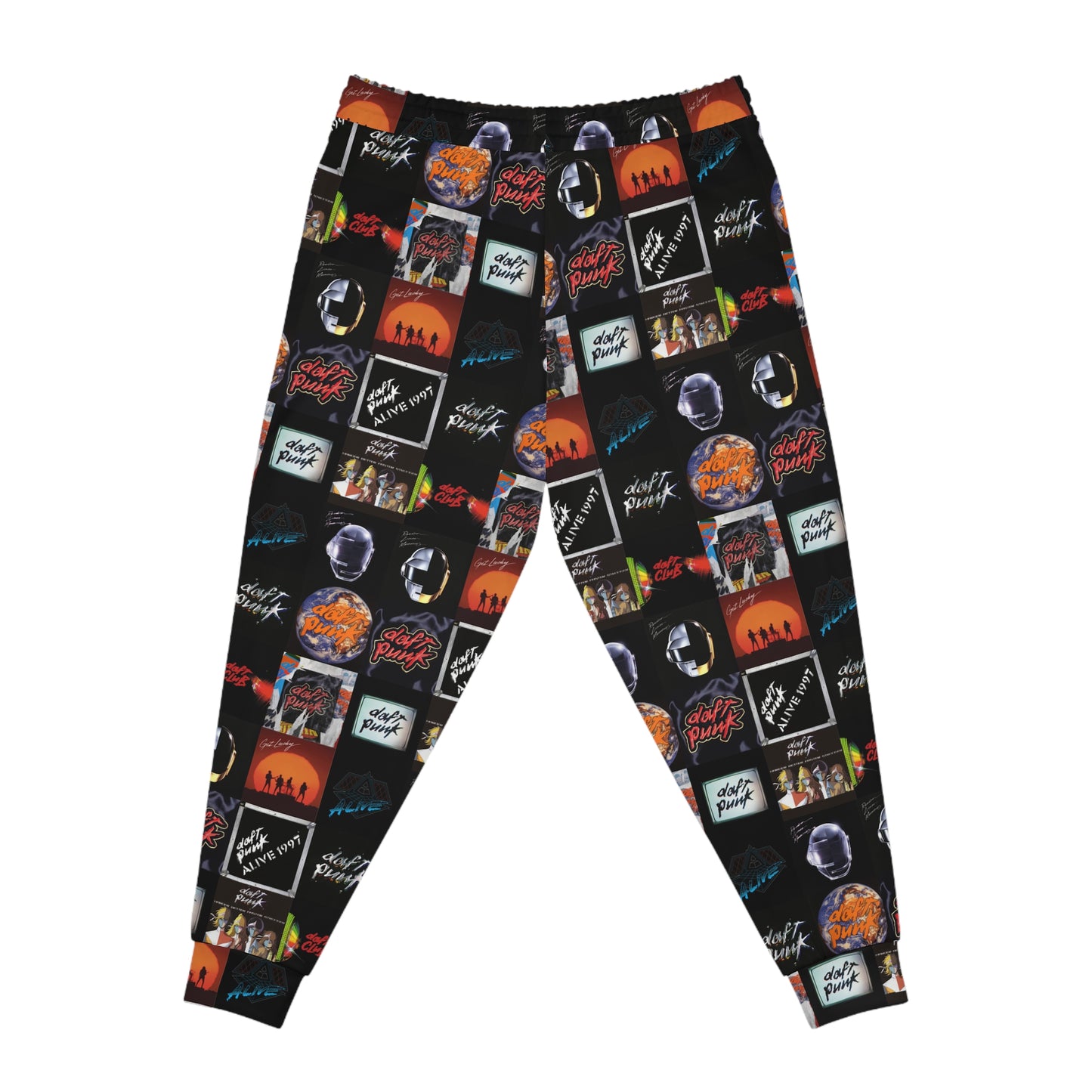 Daft Punk Album Cover Art Collage Athletic Jogger Sweatpants