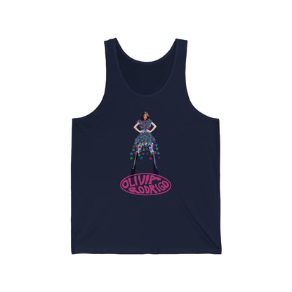 Olivia Rodrigo Hits Magazine Cover Unisex Jersey Tank