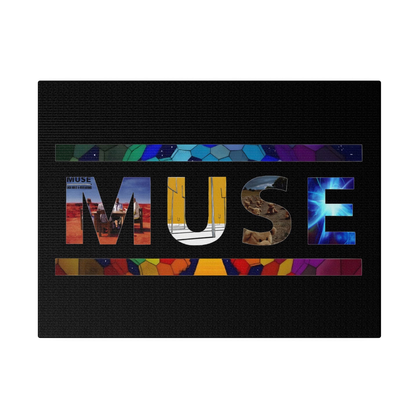 Muse Album Art Letters Thin Matte Stretched Canvas