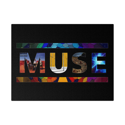 Muse Album Art Letters Thin Matte Stretched Canvas