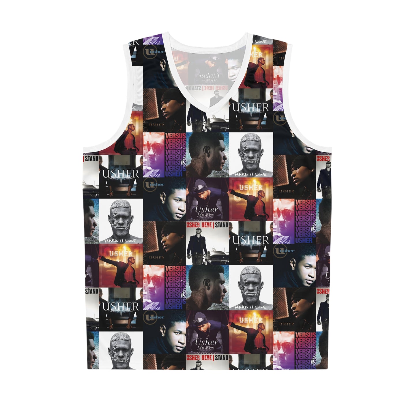 Usher Album Cover Art Mosaic Basketball Jersey